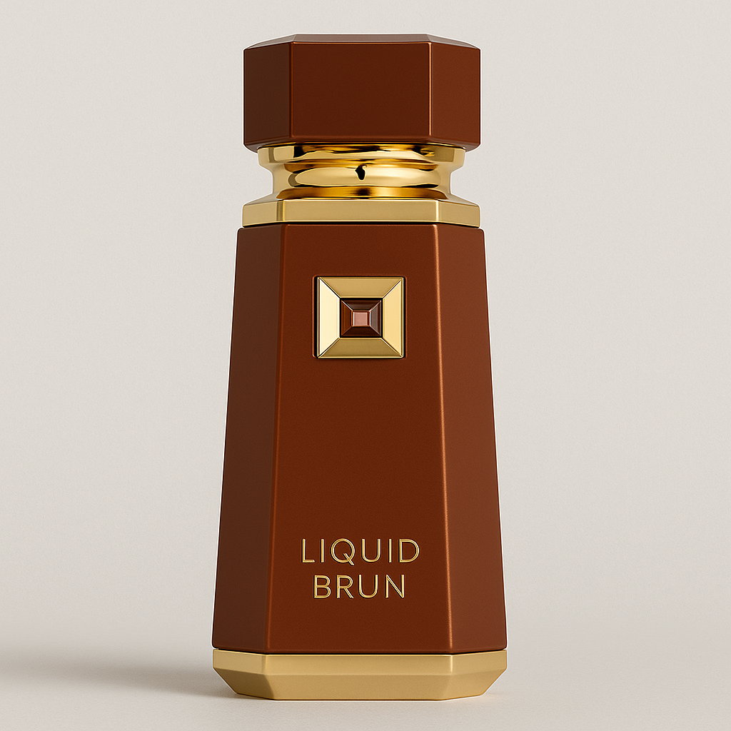 French Avenue Liquid Brun parfume flaske 100 ml med gulddetaljer